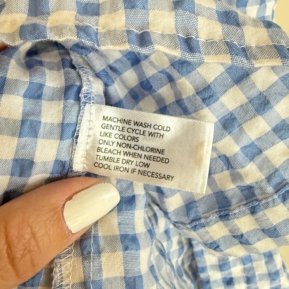US Polo Gingham Mini Dress Button Down Puff Sleeve Cottagecore Women’s Small - Picture 4 of 8